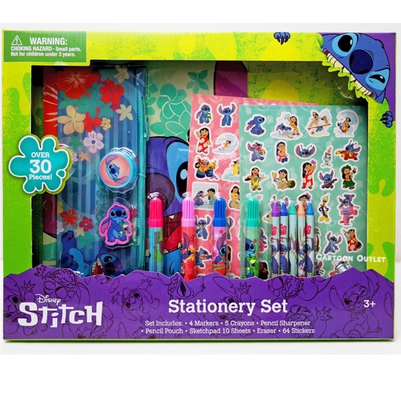 Lilo And Stitch 30 Pc Stationery Set Supplies Markers Stickers Eraser Stitch - Picture 1 of 3